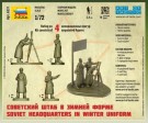 Zvezda 1/72 Soviet Headquarters in Winter Uniform Snap Kit thumbnail