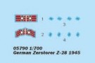 Trumpeter 1/700 German Zerstorer Z-28 1945 thumbnail