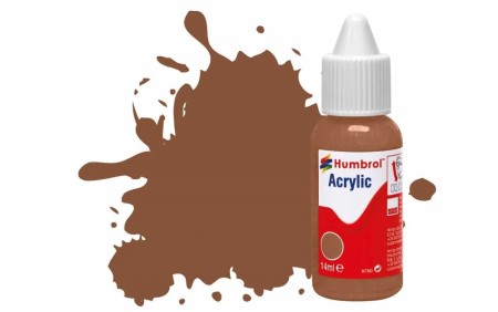 Humbrol Akryl No 186 Brown - Matt 14ml Dropper Bottle