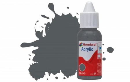 Humbrol Akryl No 125 US Dark Grey - Satin 14ml Dropper Bottle