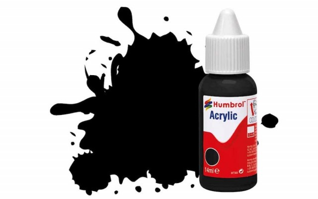 Humbrol Akryl No 33 Black - Matt 14ml Dropper Bottle