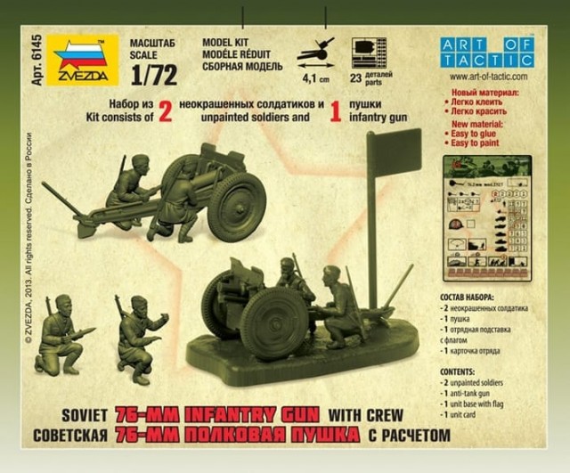 Zvezda 1/72 Soviet 76-mm Infantry Gun with Crew