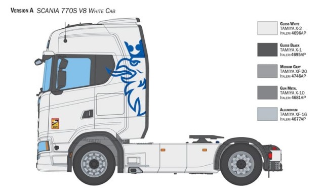 Italeri 1/24 Scania 770 S V8 White Cab