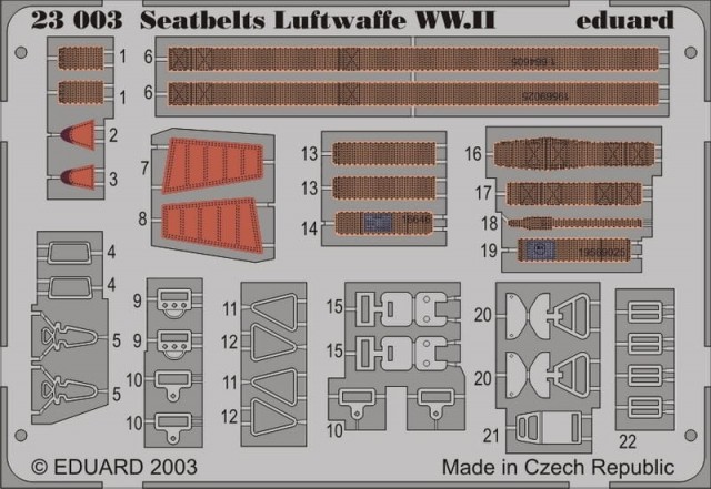 Eduard 1/24 Detaljsett Seatbelts Luftwaffe WWII