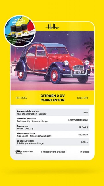Heller Startsett 1/24 Citroen 2 CV Charleston