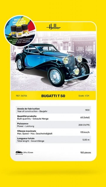 Heller Startsett 1/24 Bugatti T.50
