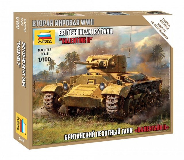 Zvezda 1/100 British Infantry Tank Valentine II
