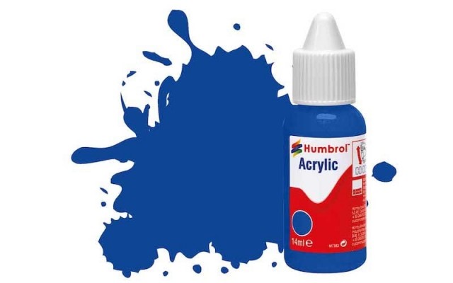 Humbrol Akryl No 14 French Blue - Blank 14ml Dropper Bottle