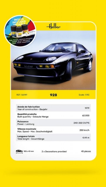 Heller Startsett 1/43 Porsche 928