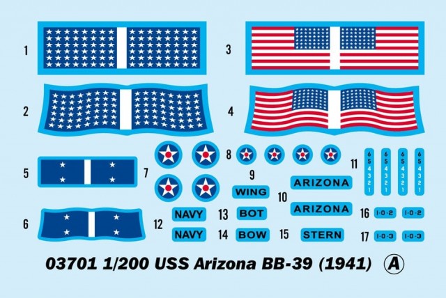 Trumpeter 1/200 USS Arizona BB-39 1941