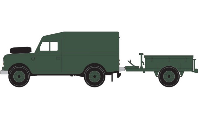 Airfix plastbyggesett 1/76 LWB Land Rover and Trailer (Hard Top) A02324