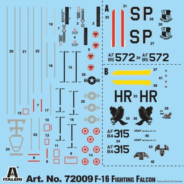 Italeri Startsett 1/72 F-16 C/D Night Falcon - Complete Set For Modeling