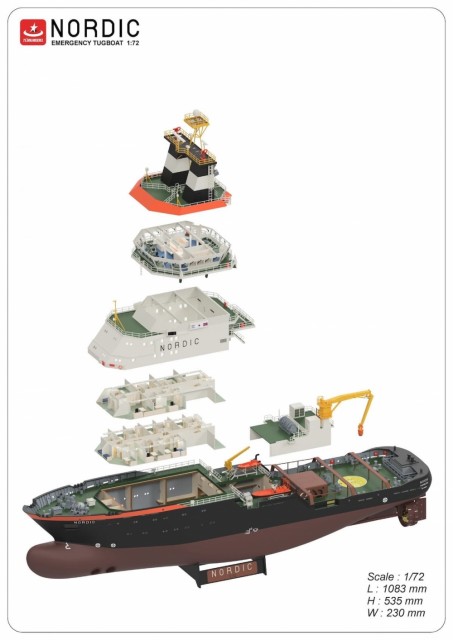 Turkmodels 1/72 Nordic Emergency Tugboat med LED-sett