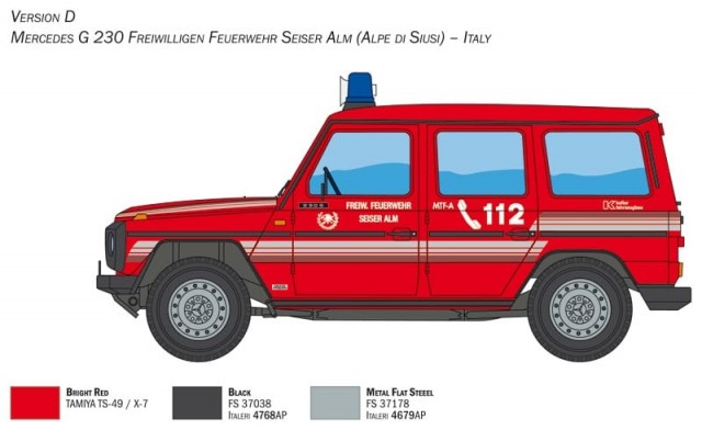 Italeri 1/24 Mercedes Benz G230 Feuerwehr