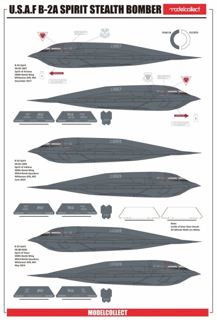 Modelcollect 1/72 USAF B-2 Spirit Stealth Bomber with AGM-158 missile