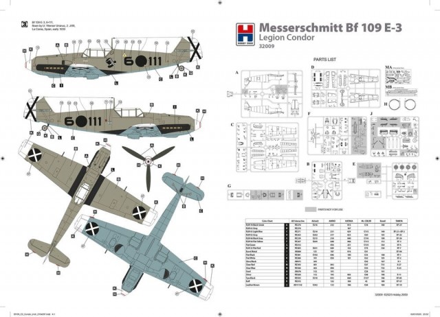 Hobby 2000 1/32 Messerschmitt Bf-109 E-3 Legion Condor