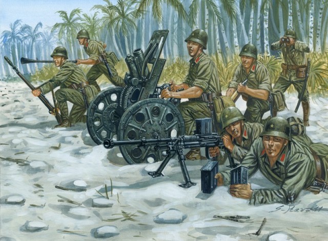 Italeri Infanterisett 1/72 Japanese M92 Light Howitzer and AT Team WWII