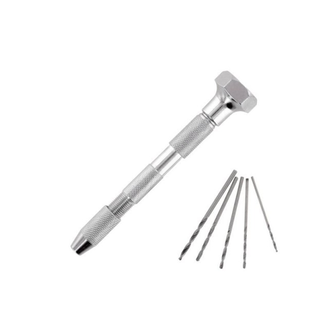 Håndbor Pin Vice Double Ended Swivel Top m/5 bor