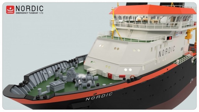 Turkmodels 1/72 Nordic Emergency Tugboat med LED-sett