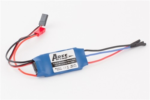 AZS1410 Ares Brushless Motor ESC, 15amp, JST Connector (P-51D/ Decathlon 350)