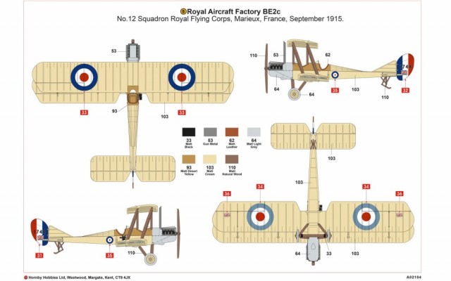 Airfix 1/72 Royal Aircraft Factory BE2c