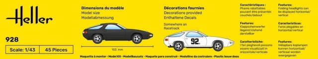 Heller Startsett 1/43 Porsche 928