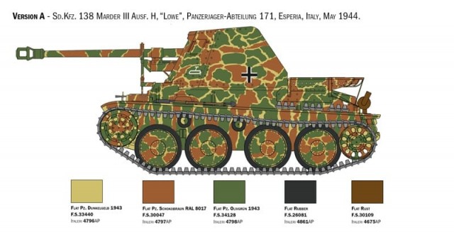 Italeri 1/35 Marder III Ausf. H Sd. Kfz.138