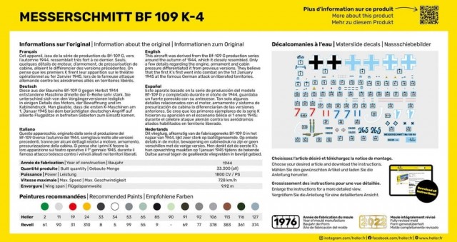 Heller Startsett 1/72 Messerschmitt Bf 109 K-4