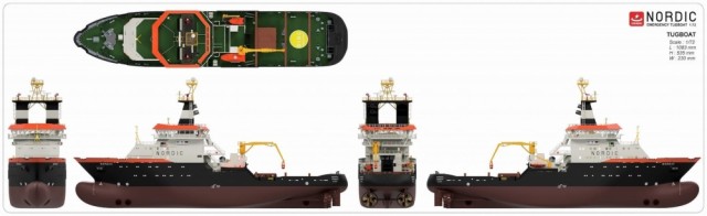 Turkmodels 1/72 Nordic Emergency Tugboat med LED-sett