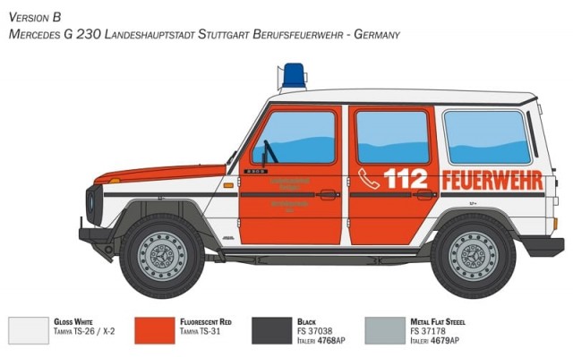 Italeri 1/24 Mercedes Benz G230 Feuerwehr