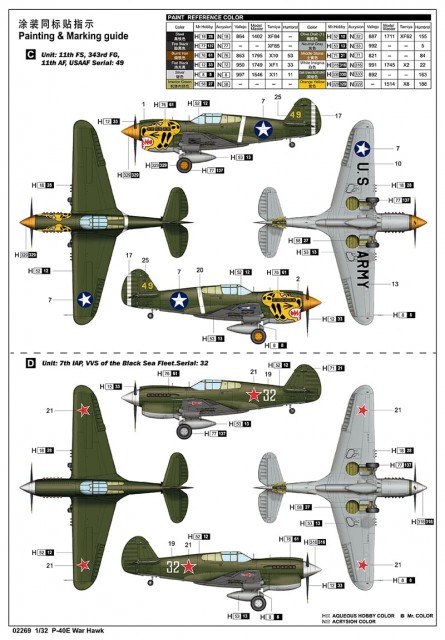 Trumpeter 1/32 P-40E War Hawk