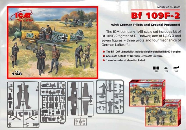 ICM 1/48 Bf109 F-2 with German Pilots and Ground Personnel