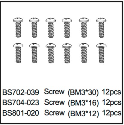 801-020 BSD Screw BM3*12