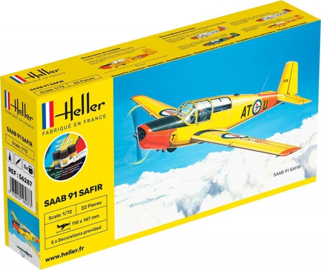 Heller Startsett 1/72 Saab 91 Safir (Norsk utgave)