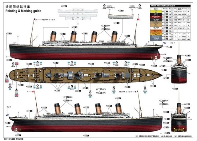 Trumpeter 1/200 Titanic m/LED-lys