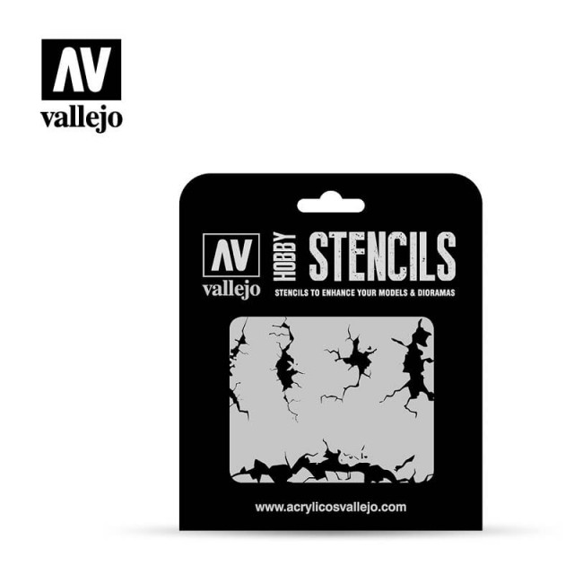 Vallejo Stencils Cracked Wall 1/35