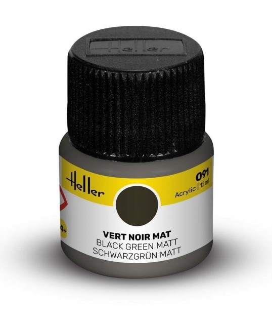 Heller Akryl No 91 Black Green - Matt 12ml
