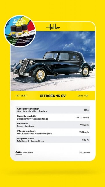 Heller Startsett 1/24 Citroen 15 CV