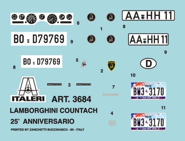 Italeri 1/24 Lamborghini Countach 25th Anniversary