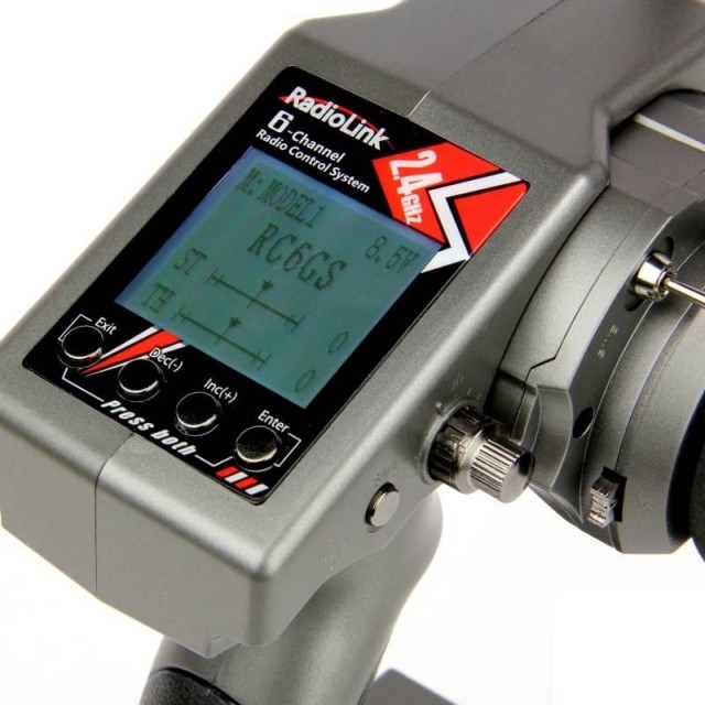 RC6GS Version 2 6-Kanals Rattradio 2.4Ghz med 2stk. Mottakere (1stk. med Gyro)