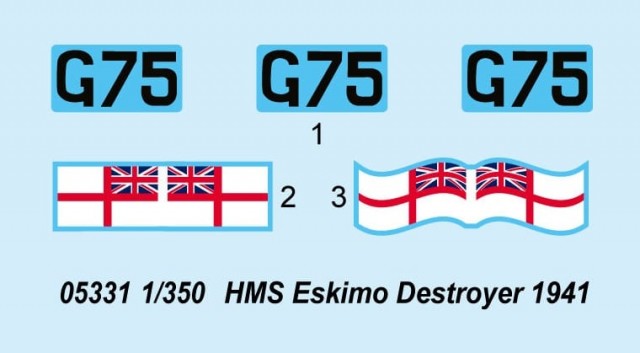 Trumpeter 1/350 HMS Eskimo Destroyer 1941