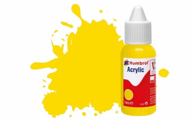 Humbrol Akryl No 69 Yellow - Blank 14ml Dropper Bottle