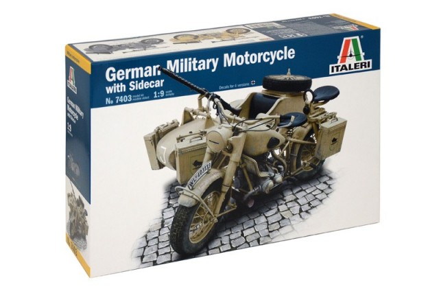 Italeri 1/9 BMW R75 German Military Motorcycle with Sidecar