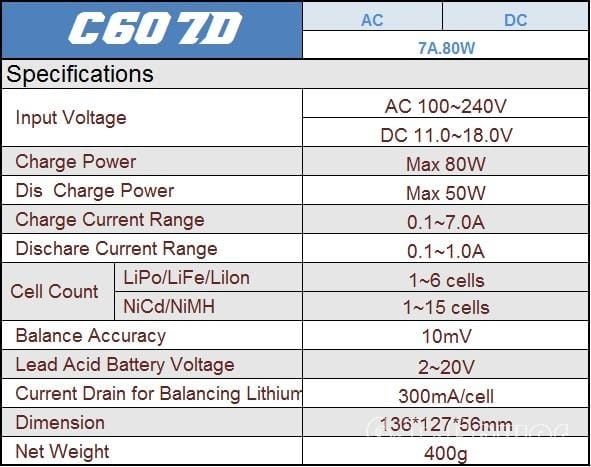 GT Power C607D 7A/80W 12/220V