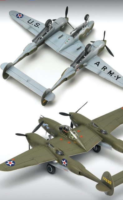 Academy 1/48 P-38F Lightning Glacier Girl