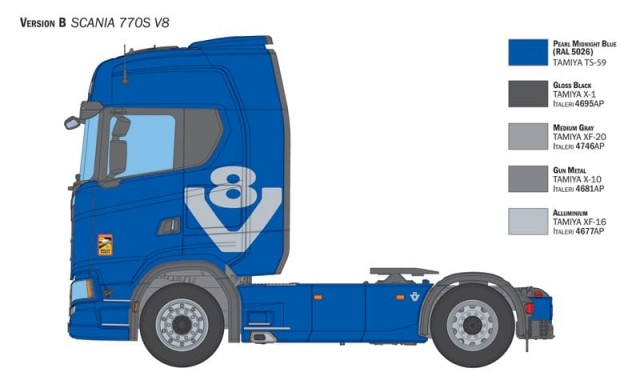 Italeri 1/24 Scania 770 S V8 White Cab