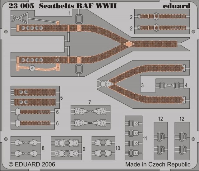 Eduard 1/24 Detaljsett Seatbelts RAF WWII