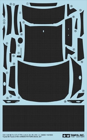 Tamiya 1/24 Detail-up Scale Toyota 86/Toyota GT86 Carbon Pattern Decal Set