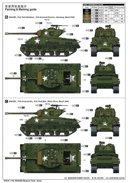 I Love Kit 1/16 Sherman M4A3E8 Medium Tank - Early