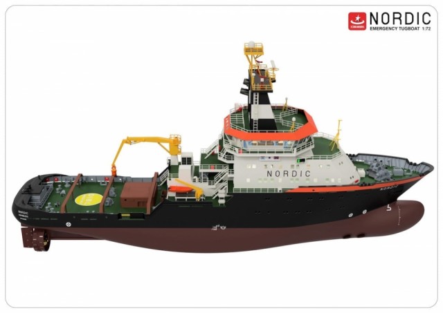 Turkmodels 1/72 Nordic Emergency Tugboat med LED-sett